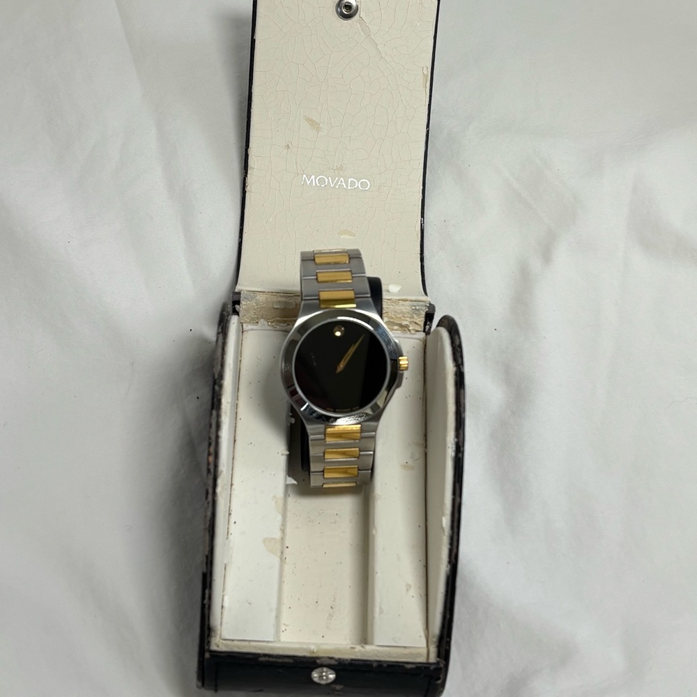 Movado Two-Tone Stainless Steel Watch with Black Dial - Picture 5 of 14